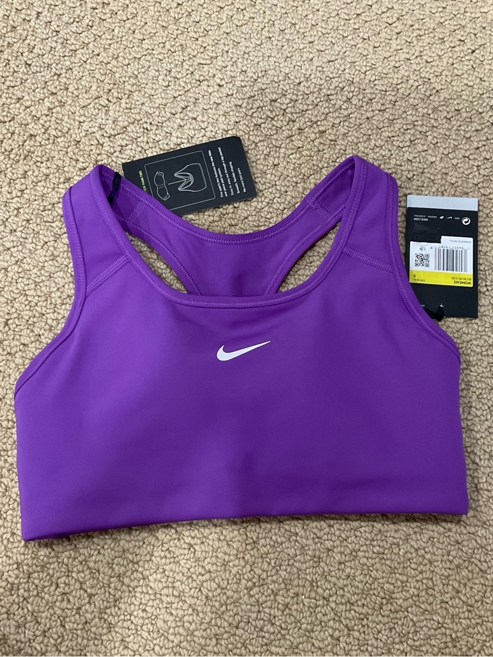 NWT Nike Purple Racerback Sports Bra